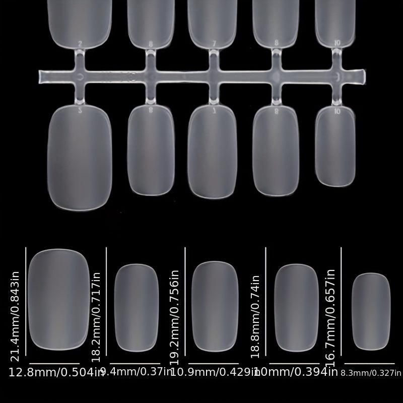 100PCS Clear Almond Nail Tips Pre Buff Press On Short Almond False Nails