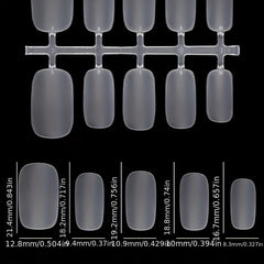 100PCS Clear Almond Nail Tips Pre Buff Press On Short Almond False Nails