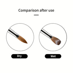 Acrylic Nail Brush Kolinsky Hair Oval Wood Handle Set