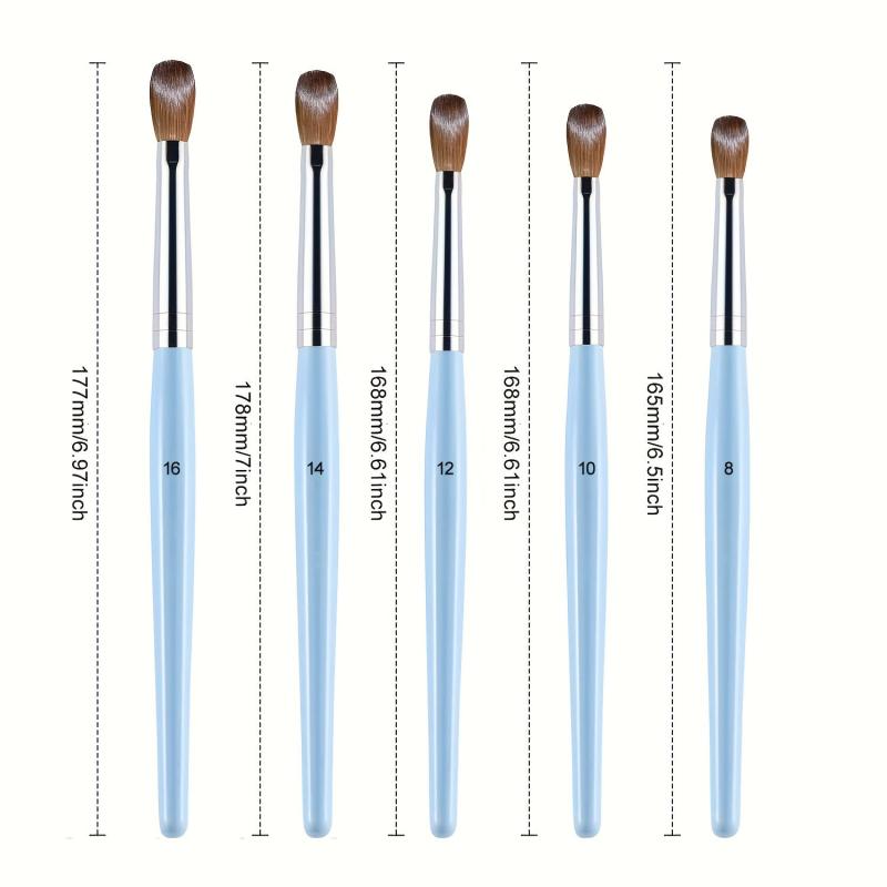 Acrylic Nail Brush Kolinsky Hair Oval Wood Handle Set