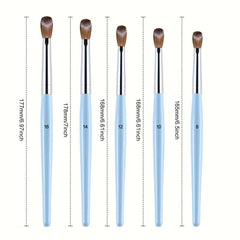 Acrylic Nail Brush Kolinsky Hair Oval Wood Handle Set