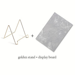 Nail Art Rock Texture Photography Display Board With Golden Stand Holder