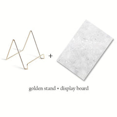 Nail Art Rock Texture Photography Display Board With Golden Stand Holder