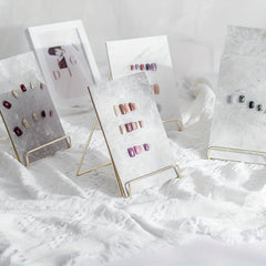 Nail Art Rock Texture Photography Display Board With Golden Stand Holder