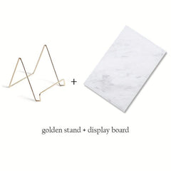 Nail Art Rock Texture Photography Display Board With Golden Stand Holder