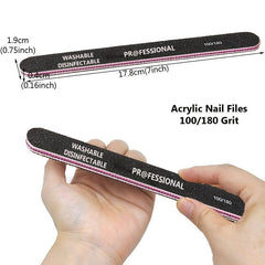 5 pcs Professional Nail File Buffer Set with Acrylic Nail Brush