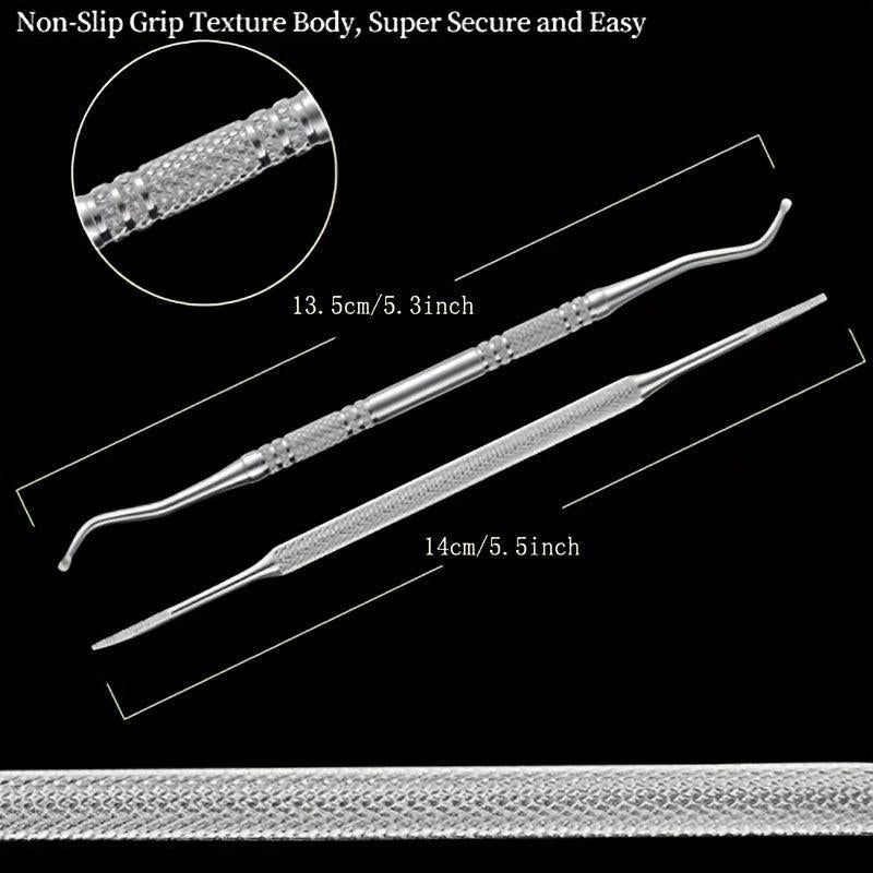 2PCS Ingrown Toenail File And Lifter YINYIN100 Stainless Steel