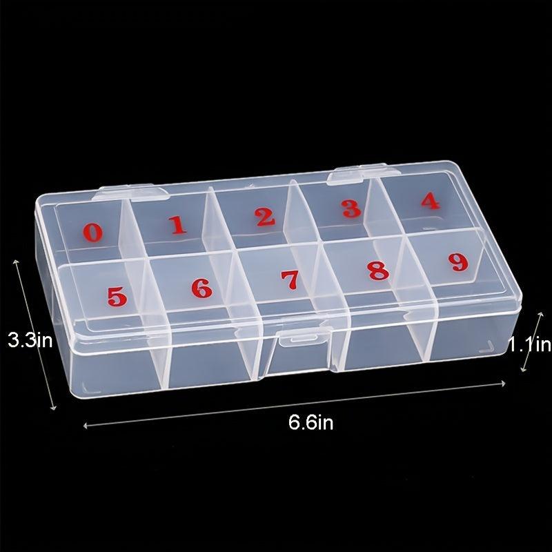 10-Slot Nail Tips Box for False Nail Art Tips
