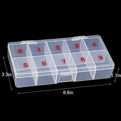 10-Slot Nail Tips Box for False Nail Art Tips