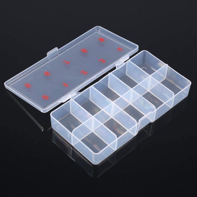 10-Slot Nail Tips Box for False Nail Art Tips