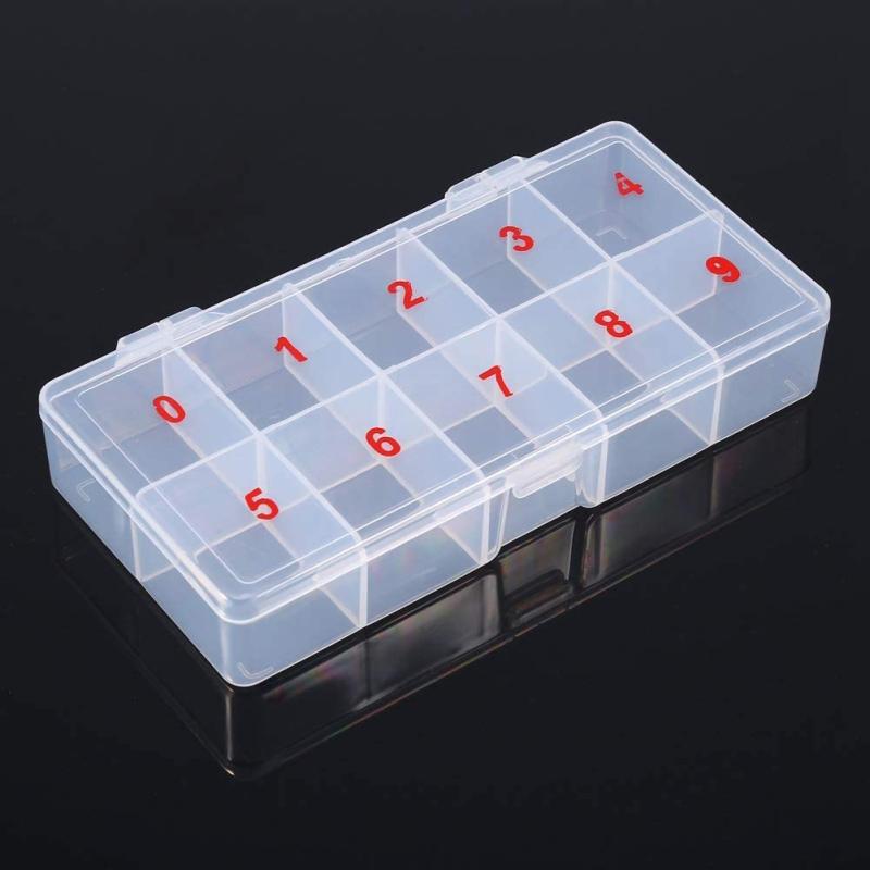 10-Slot Nail Tips Box for False Nail Art Tips