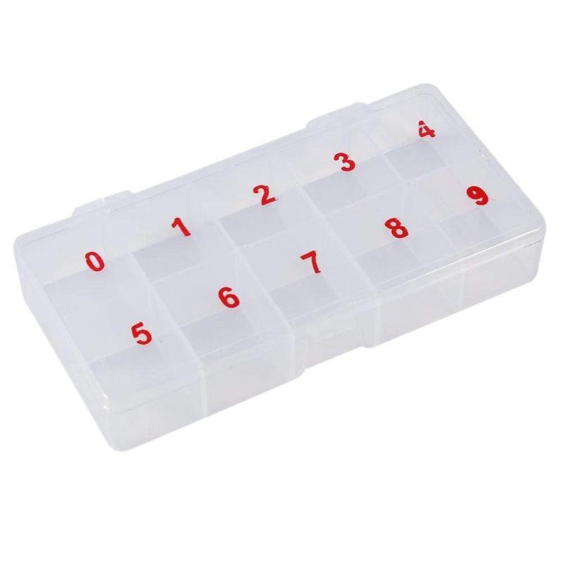 10-Slot Nail Tips Box for False Nail Art Tips
