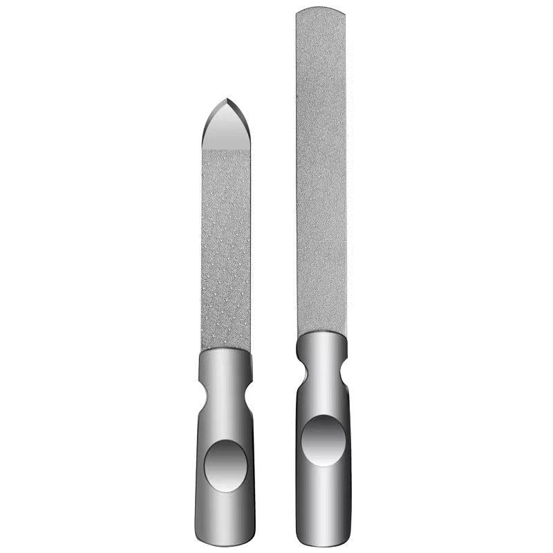 Stainless Steel Nail Files With Anti Slip Handle Double Sided Nail Filer