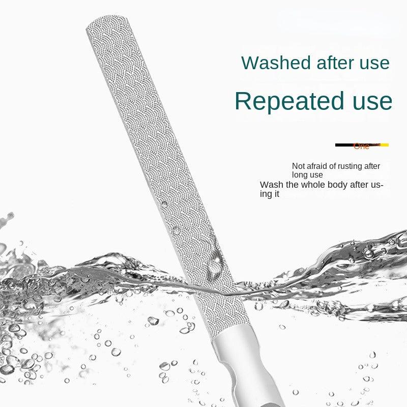 Stainless Steel Nail Files With Anti Slip Handle Double Sided Nail Filer