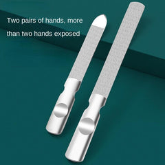 Stainless Steel Nail Files With Anti Slip Handle Double Sided Nail Filer