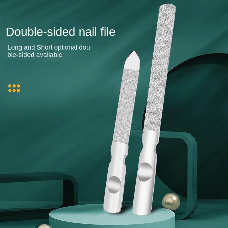 Stainless Steel Nail Files With Anti Slip Handle Double Sided Nail Filer