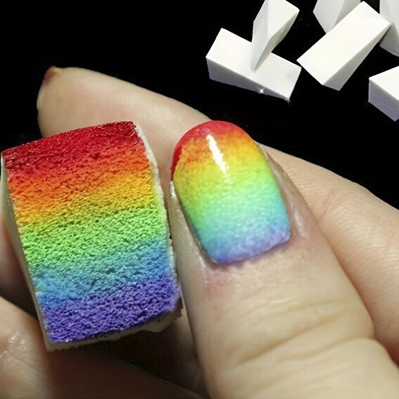 10 pcs Gradient Stamping Sponge Gel Triangle Nail Art Tools