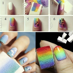 10 pcs Gradient Stamping Sponge Gel Triangle Nail Art Tools