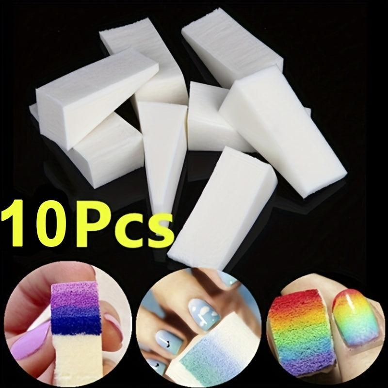 10 pcs Gradient Stamping Sponge Gel Triangle Nail Art Tools