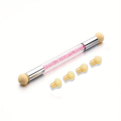 Double Head Sponge Nail Brush Handle Acrylic Nail Painting Brush