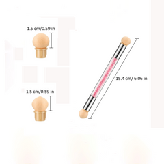 Double Head Sponge Nail Brush Handle Acrylic Nail Painting Brush