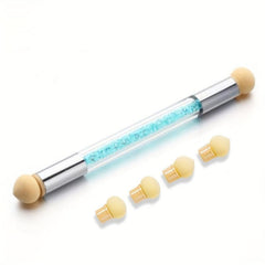 Double Head Sponge Nail Brush Handle Acrylic Nail Painting Brush