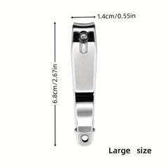 Stainless Steel Nail Clippers - Toe Nail Clipper with Nail File for Foot Care