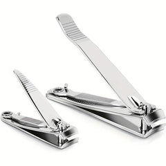 Stainless Steel Nail Clippers - Toe Nail Clipper with Nail File for Foot Care