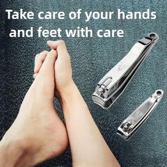 Stainless Steel Nail Clippers - Toe Nail Clipper with Nail File for Foot Care