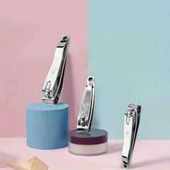 Stainless Steel Nail Clippers - Toe Nail Clipper with Nail File for Foot Care
