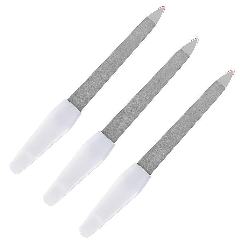 Stainless Steel Nail Files With Anti Slip Handle Double Sided Nail Filer