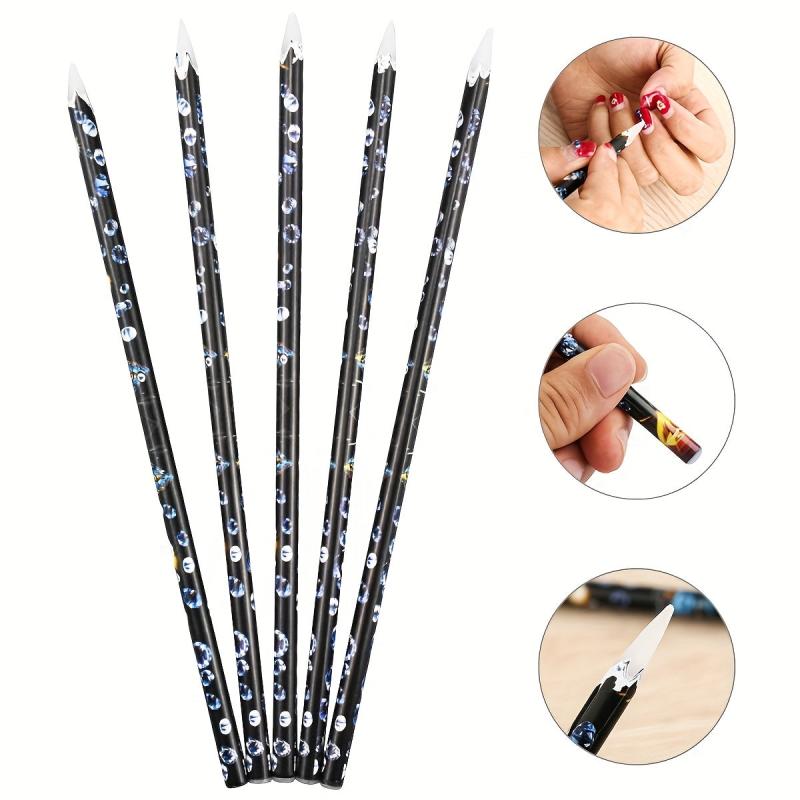 5Pcs Nail Art Pens Kit Nail Art Rhinestone Picker Soft Wax Pencil Wax Pen
