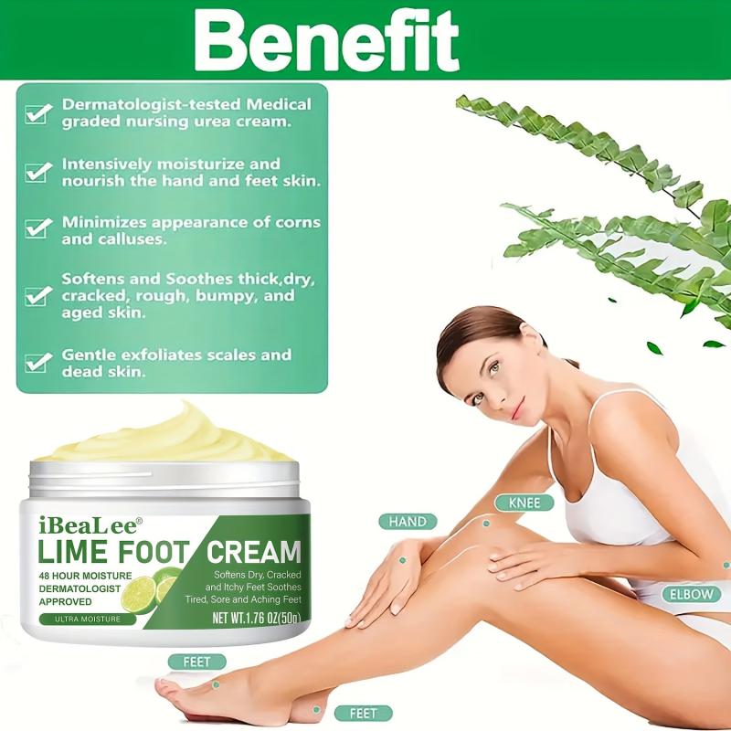Intensive Lime Foot Cream for Dry Rough Cracked Feet, Heel Callus & Corn Remover