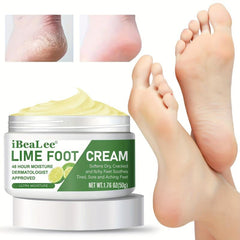 Intensive Lime Foot Cream for Dry Rough Cracked Feet, Heel Callus & Corn Remover