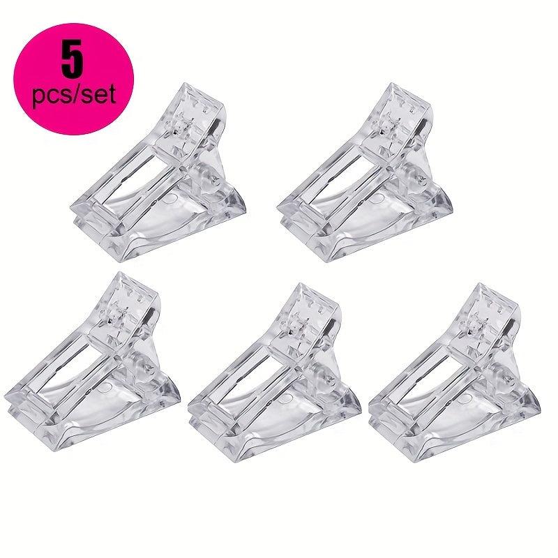 5pcs Nail Tip Clips Crystal Mold Fixing Clip Nail Tool Crystal Glue Clip