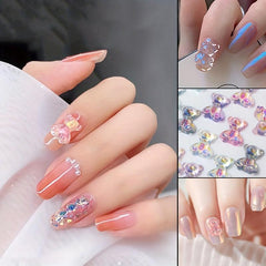 20pcs Sparkling Resin Crystal Bear Nail Art Charms for DIY Nail Art