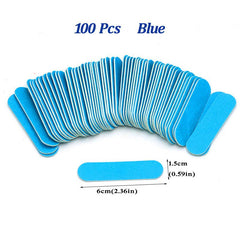 100 Pcs Double Side Nail Files Disposable Mini Wooden Nail File Buffer Strips