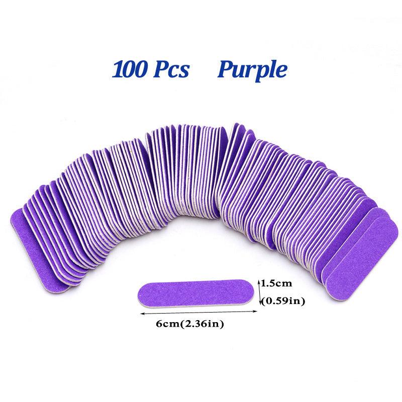 100 Pcs Double Side Nail Files Disposable Mini Wooden Nail File Buffer Strips