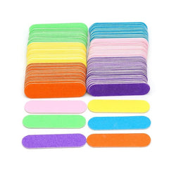 100 Pcs Double Side Nail Files Disposable Mini Wooden Nail File Buffer Strips