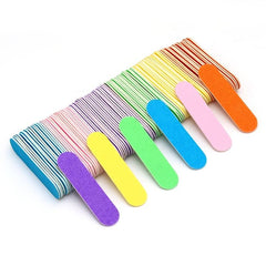100 Pcs Double Side Nail Files Disposable Mini Wooden Nail File Buffer Strips