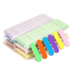 100 Pcs Double Side Nail Files Disposable Mini Wooden Nail File Buffer Strips