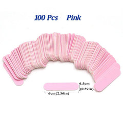100 Pcs Double Side Nail Files Disposable Mini Wooden Nail File Buffer Strips