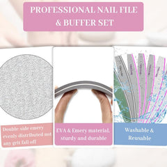8 Pcs Nail File And Buffer Set 100 180 220 240 280 Nail File Buffer