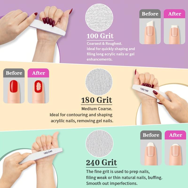 8 Pcs Nail File And Buffer Set 100 180 220 240 280 Nail File Buffer
