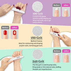 8 Pcs Nail File And Buffer Set 100 180 220 240 280 Nail File Buffer