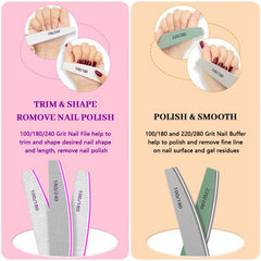 8 Pcs Nail File And Buffer Set 100 180 220 240 280 Nail File Buffer