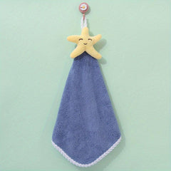 Coral Velvet Hanging Loop Towel Soft and Absorbent