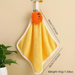 Coral Velvet Hanging Loop Towel Soft and Absorbent
