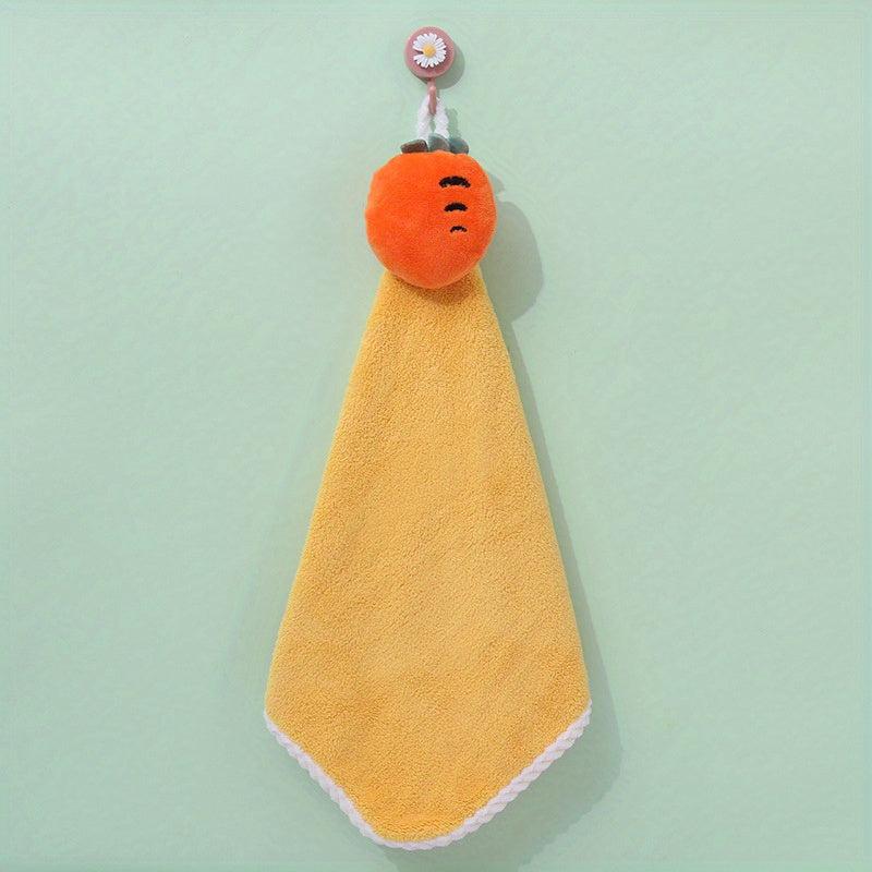 Coral Velvet Hanging Loop Towel Soft and Absorbent