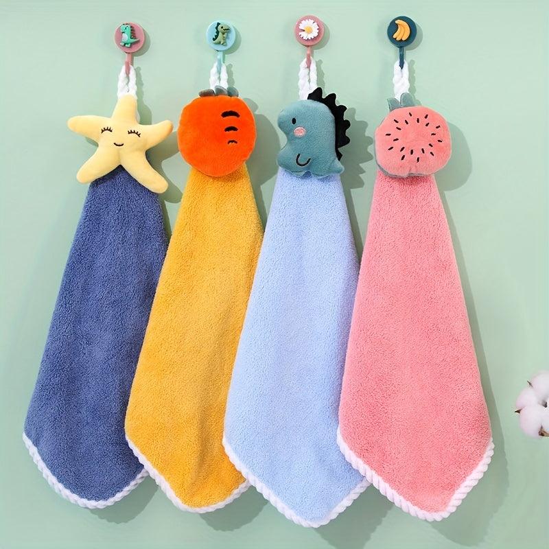 Coral Velvet Hanging Loop Towel Soft and Absorbent